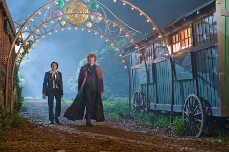 (L to R) Darren (CHRIS MASSOGLIA) is introduced by Crepsley (JOHN C. REILLY) to the freak show in ?Cirque Du Freak: The Vampire?s Assistant?.  In the fantasy-adventure, one teen will vanish from the safety of a boring existence and fulfill his destiny in a place drawn from nightmares.