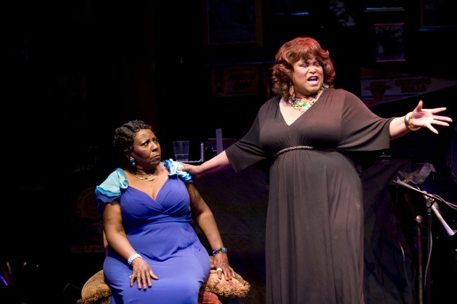 Felicia P. Fields and Sandra Reaves-Phillips star in “Low Down Dirty Blues” at Northlight Theatre” target=