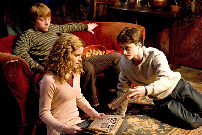 The Magical Three – Rupert Grint (Ron), Emma Watson (Hermione) and Daniel Radcliffe (Harry) in ‘Harry Potter and the Half-Blood Prince’