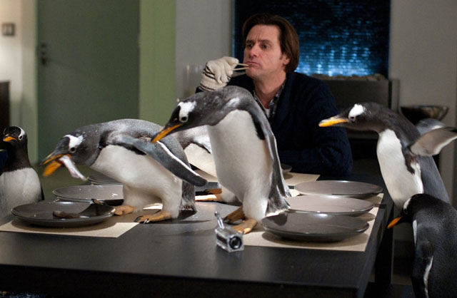 Mr. Popper (Jim Carrey) and Friends in ‘Mr. Popper’s Penguins’