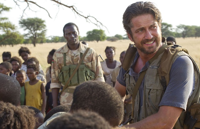 In Country: Souleymane Sy Savane and Gerald Butler in the Sudan in ‘Machine Gun Preacher’