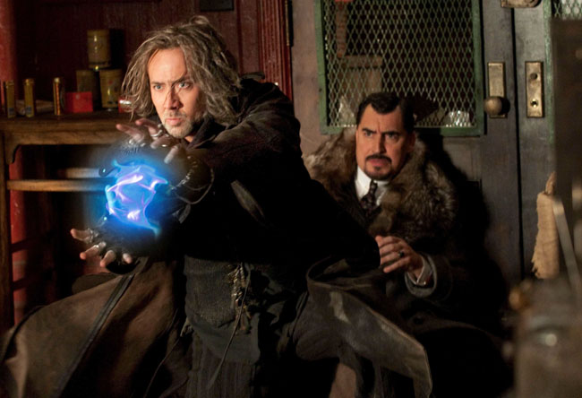 Good vs. Evil: Nicolas Cage as Balthazar and Alfred Molina as Horvath in ‘The Sorcerer’s Apprentice’