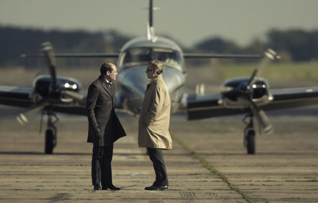 David Dencik (left) as Esterhase and Gary Oldman as George Smiley in ‘Tinker, Tailor, Soldier, Spy’