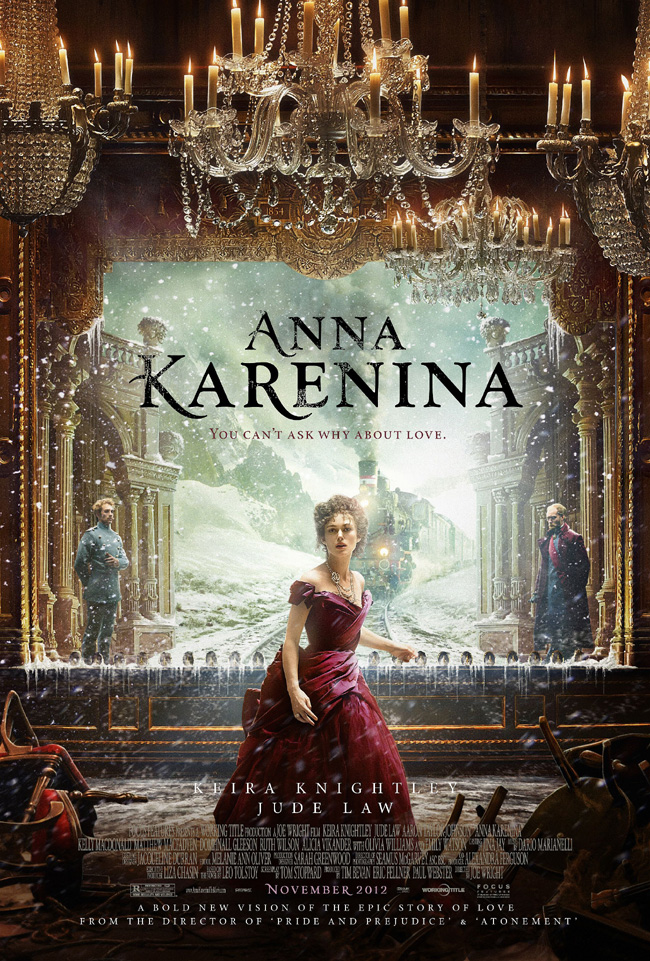 The movie poster for Anna Karenina starring Keira Knightley and Jude Law