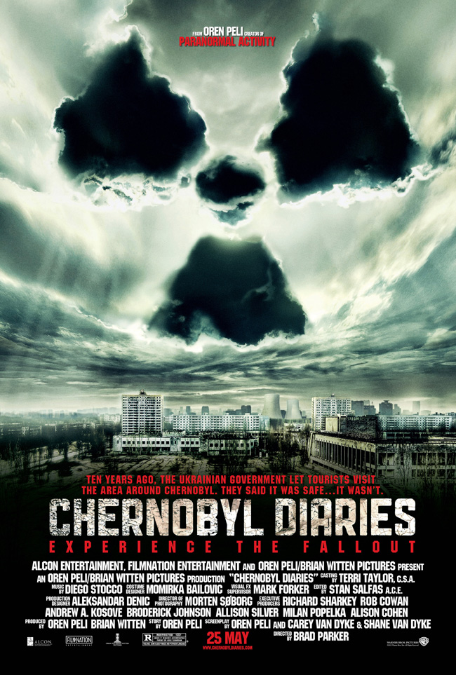 The movie poster for Chernobyl Diaries from Paranormal Activity creator Oren Peli