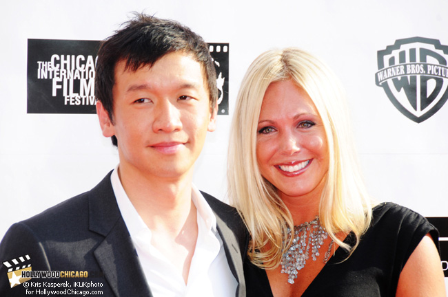 Chin Han at Chicago's Navy Pier for the red-carpet premiere of The Dark Knight on July 16, 2008. In the film, Han plays Lau