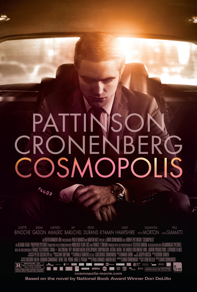 The Cosmopolis movie poster starring Robert Pattinson from director David Cronenberg