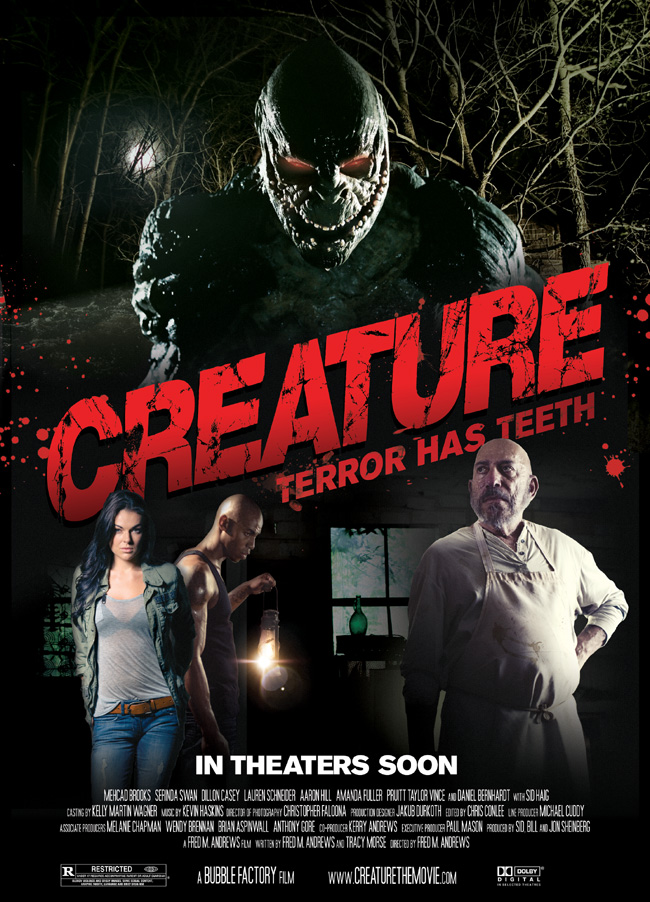 The movie poster for Creature with D'Arcy Allen, Daniel Bernhardt and Mehcad Brooks