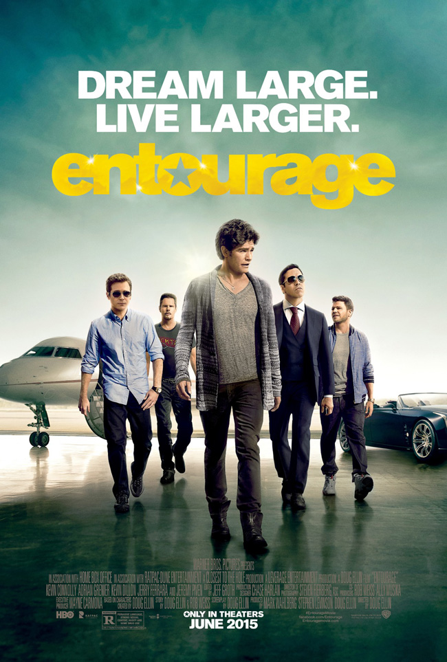 The movie poster for Entourage starring Jeremy Piven and Mark Wahlberg