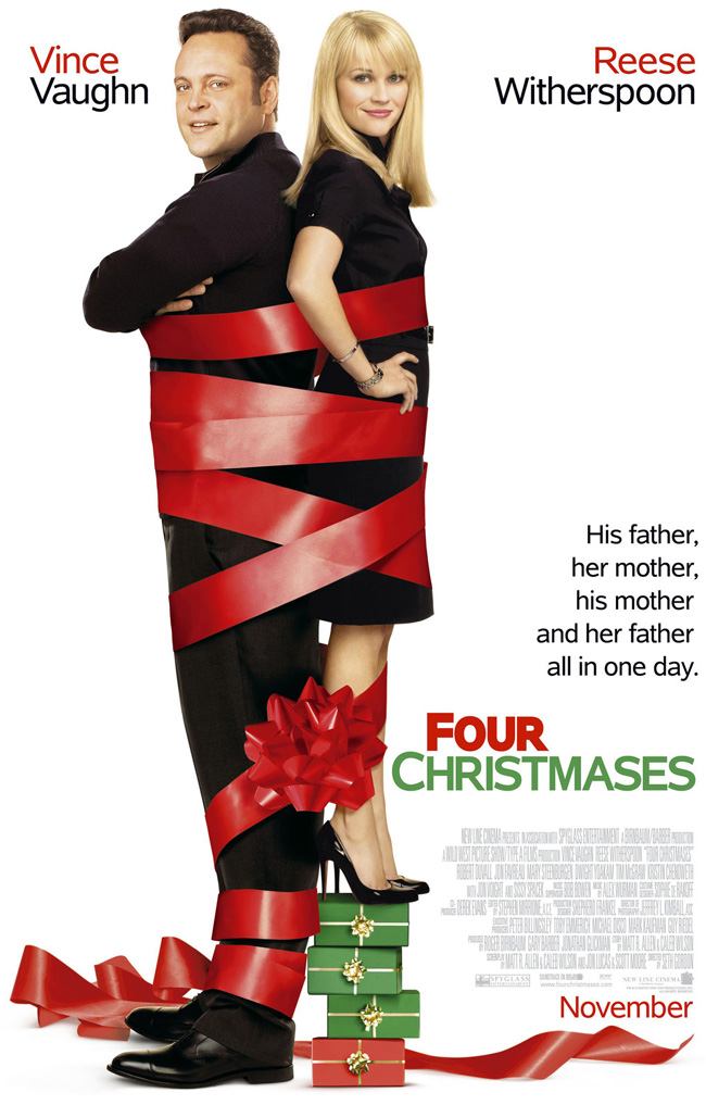 Four Christmases features Vince Vaughn, Reese Witherspoon, Robert Duvall, Jon Favreau, Jon Voight, Sissy Spacek, Tim McGraw, Kristin Chenoweth and Dwight Yoakam from director Seth Gordon