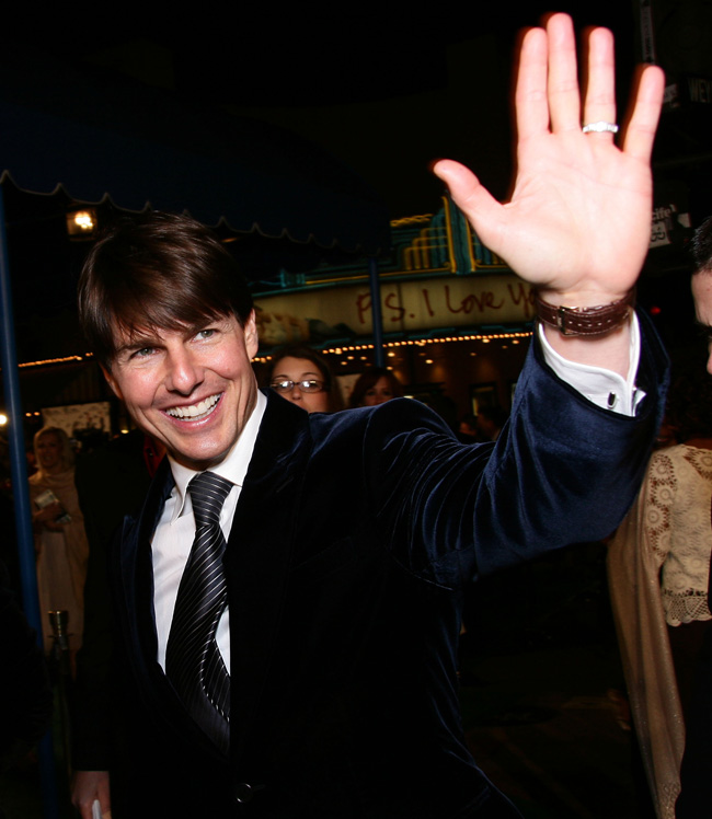 Tom Cruise at the Mad Money red-carpet premiere in Los Angeles on Jan. 9, 2008