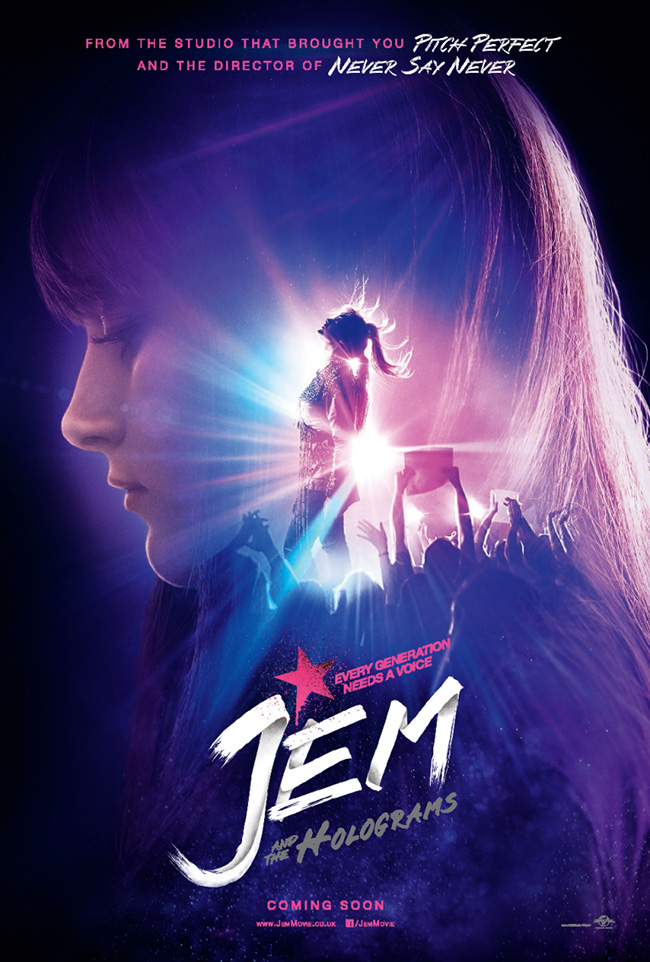 The movie poster for Jem and the Holograms from the director of the Step Up series