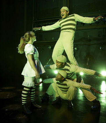 Lauren Hirte, Jesse Perez, Anthony Fleming III and Kevin Douglas in Lookingglass Alice