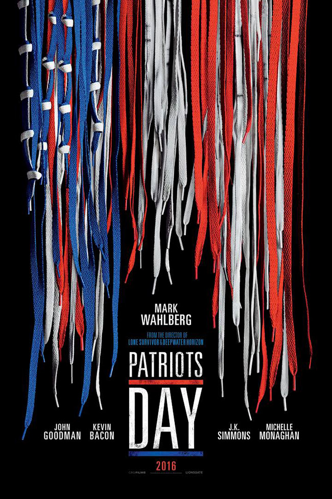The movie poster for Patriots Day starring Mark Wahlberg and Michelle Monaghan
