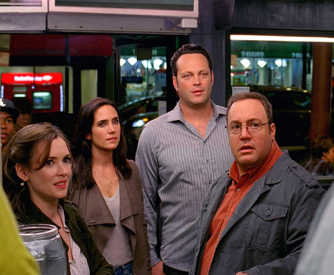Left to right: Winona Ryder, Jennifer Connelly, Vince Vaughn and Kevin James in The Dilemma