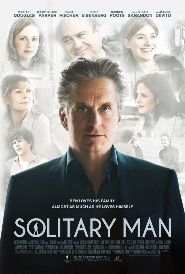 The movie poster for Solitary Man with Michael Douglas