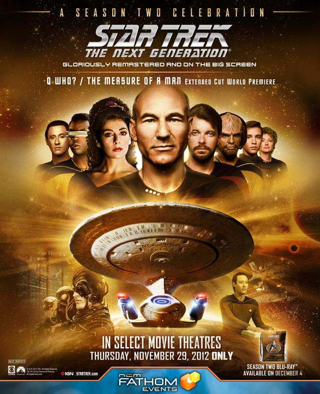 The event poster for Star Trek: The Next Generation in theatres on Nov. 29, 2012 only