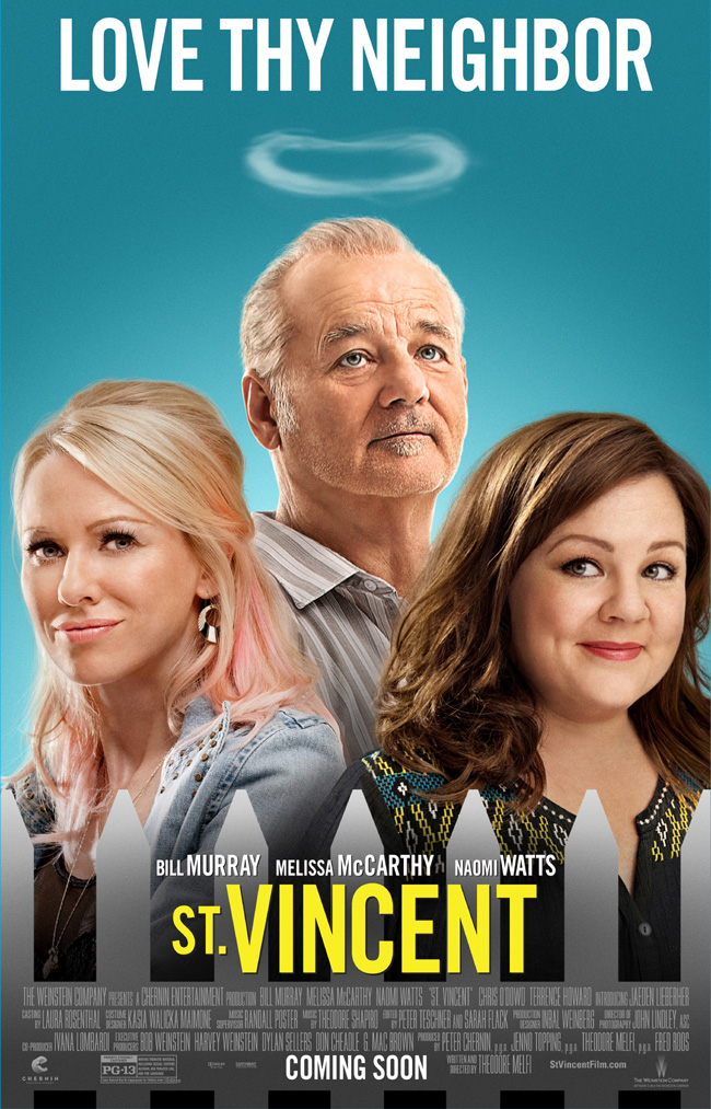 The movie poster for St. Vincent starring Bill Murray and Melissa McCarthy