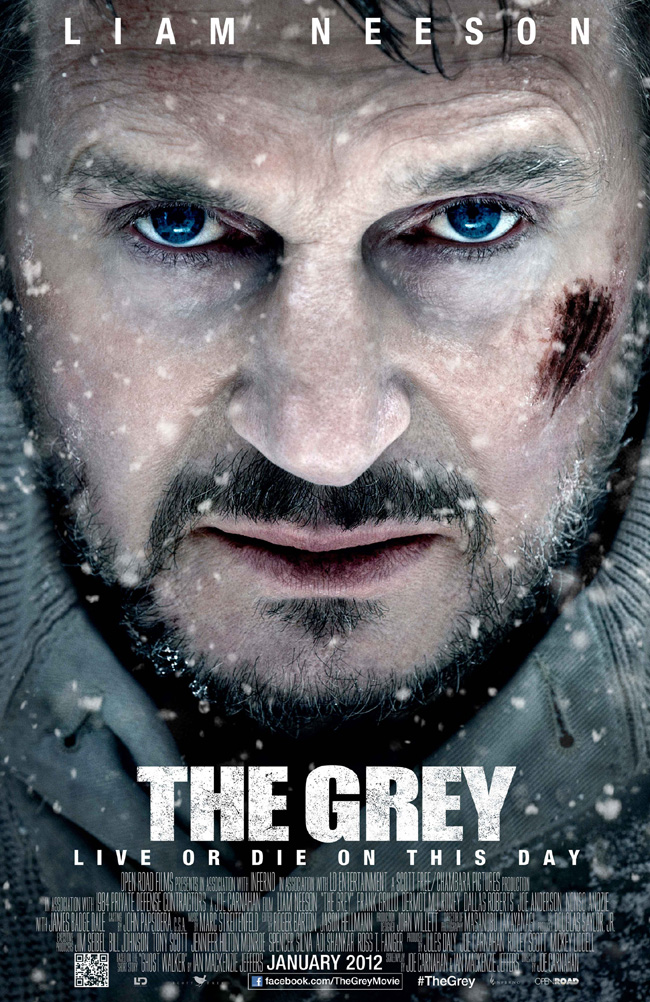 The movie poster for The Grey starring Liam Neeson