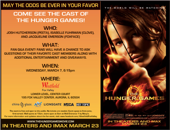 The Hunger Games celebrity event in Aurora, Ill. on March 7, 2012