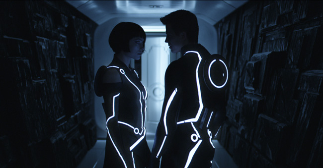 Olivia Wilde (left) and Garrett Hedlund in TRON: Legacy