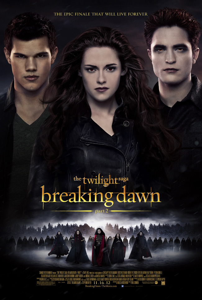 The movie poster for The Twilight Saga: Breaking Dawn – Part 2 with Kristen Stewart