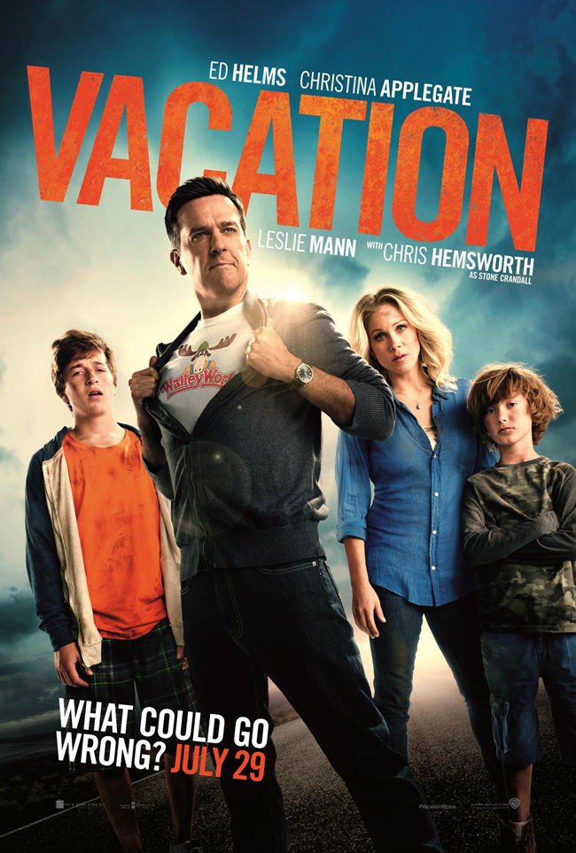 The movie poster for Vacation with Ed Helms and Christina Applegate