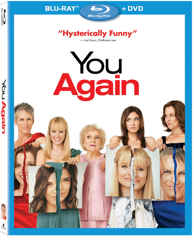 The Blu-ray and DVD combo pack for You Again with Kristen Bell, Jamie Lee Curtis and Sigourney Weaver