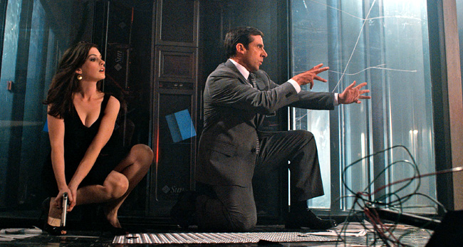 Steve Carell stars as Maxwell Smart (left) and Anne Hathaway stars as Agent 99 in Get Smart