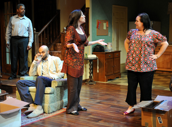 From left: Dexter Zollicoffer plays Arthur, Usman Ally is Yousef, Laura T. Fisher plays Beth and Penny Slusher is Jan in Chicago playwright James Sherman's newest family comedy Relatively Close