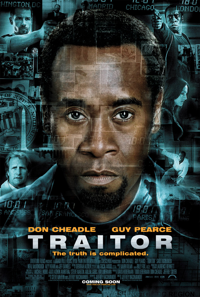 Traitor features Don Cheadle, Guy Pearce, Jeff Daniels and Neal McDonough